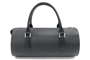 Burberry cylindrical leather handbag Check black Nova Black